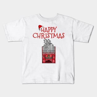 Christmas Organ Church Organist Musician Xmas 2022 Kids T-Shirt